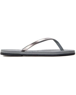 Havaianas Hav. You Metallic Steel 33 34 Flip Flops - Grey