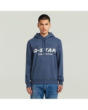 G-Star Logo Hooded Jumper - Blue