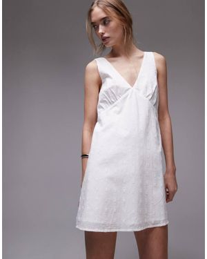 Rhythm Mirage Mini V Neck Dress - White