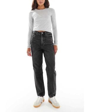 Miss Selfridge Highwaist Mom Jean - Grey