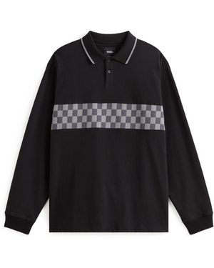 Vans Medford Checkerboard Long Sleeves Polo - Black