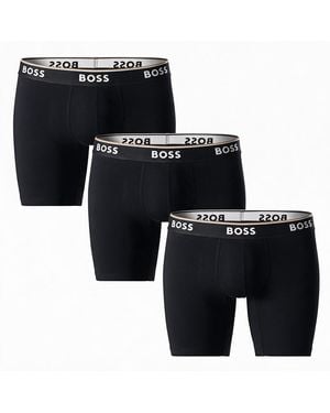 BOSS Pack Of 3 Elastic Cotton Boxer Shorts 50538142 - Black