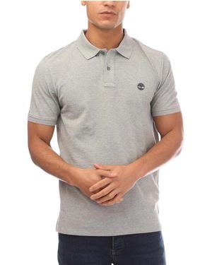 Timberland Polo Shirt Short Sleeve Millers River Pique Cotton Shirts - Grey