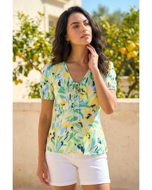 D.u.s.k Floral Motif Tie Top - Green
