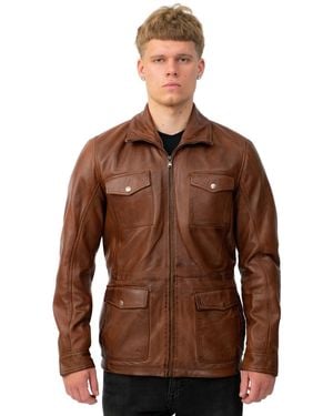 Infinity Leather Timber Safari Coat-Santa Cruz - Brown