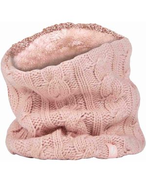 Heat Holders Ladies Cable Knit Winter Fleece Lined Thermal Neck Warmer - Pink