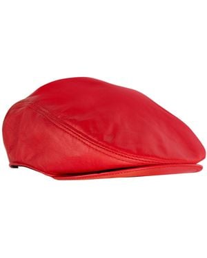 Infinity Leather Peaky Blinders Newsboy Flat Hat - Red