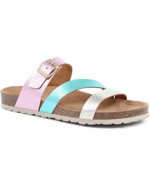 Jones Bootmaker Tabatha Leather Mule Sandals - Blue