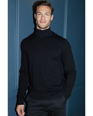 Threadbare Knitted Roll Neck Jumper - Blue