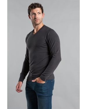 Kensington Eastside V-Neck Long Sleeve Jumper - Grey