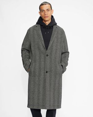 Ted Baker Travers Herringbone Coat - Grey