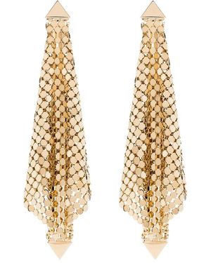Rabanne Metallic Knit Pendant Earrings