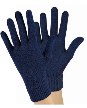 Sock Snob Ladies Knitted Magic Thermal Wool Gloves For Cold Weather - Blue