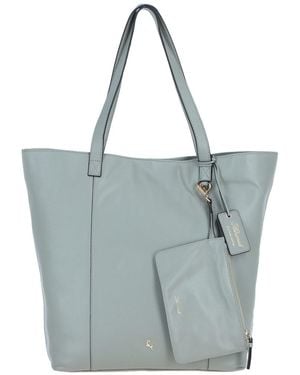 Ashwood Leather 'Serela' Real Shoulder Bag With Detachable Pouch - Blue