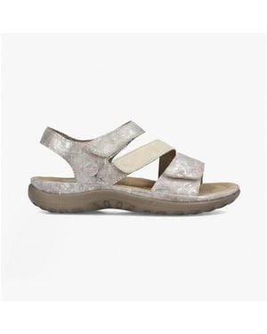 Rieker 64872-90 Ladies Touch Fasten Sandals Metallic - Grey