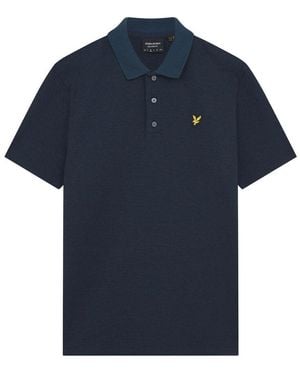 Lyle & Scott Muddy Tonal Texture Polo Cotton - Blue
