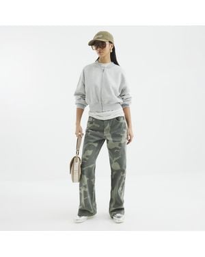 River Island Straight Jeans Petite Relaxed Camo - Grey