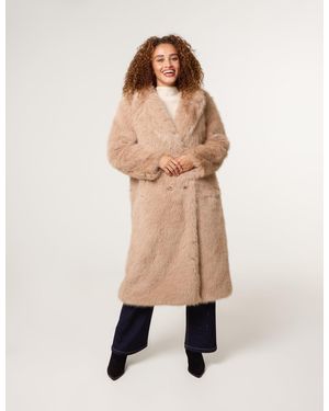 Blue Vanilla Long Fluffy Coat - Natural