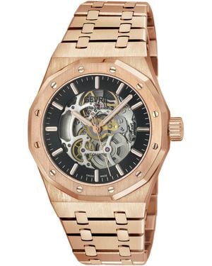 Gevril 49422B Gotham Swiss Made Automatic, Po24 Skeleton Watch - Black
