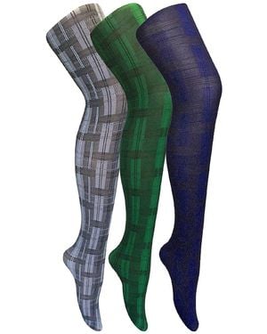 Sock Snob 3 Pair Multipack Ladies 80 Denier Tights - Green