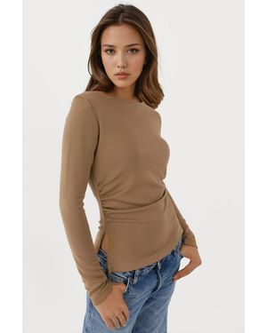 Hiccup Ruched Long Sleeve Top - Multicolour