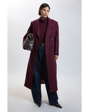 Karen Millen Petite Wool Double Breasted Tailored Maxi Coat