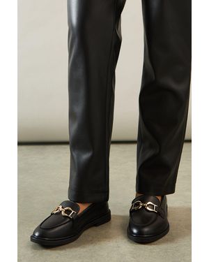 Wallis Lineka Metal Snaffle Smart Loafer - Black
