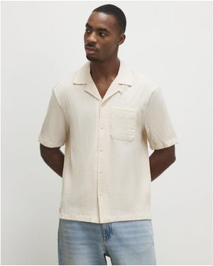 River Island Regular Fit Textured Shirt - Natural