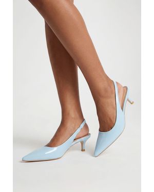 Boohoo Slingback Low Stiletto Court Heels - Blue