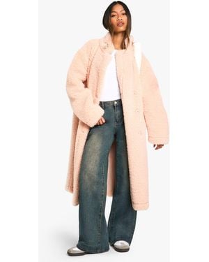 Boohoo Reversible Longline Aviator - Pink