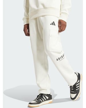 adidas All Szn Fleece Graphic Loose Cargo Trousers - White