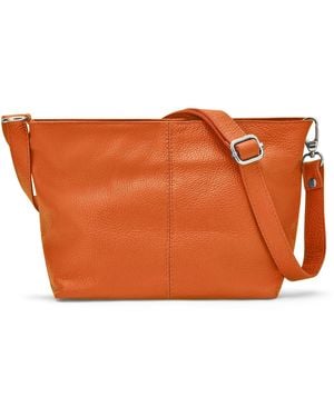 Woodland Leathers Italian Leather Handbag Shoulder Bag - Orange