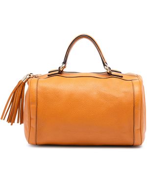 Gucci Pre-Owned Medium Pebbled Calfskin Soho Boston Bag - Orange