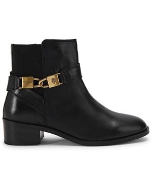 Kurt Geiger Leather Kingsley Block Heel Boots - Black