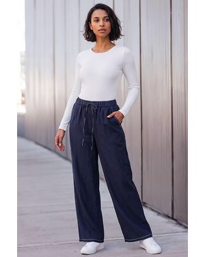 D.u.s.k Elasticated Wide Leg Trousers - Blue