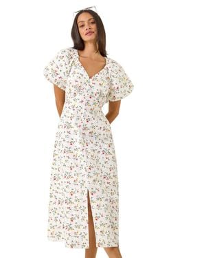 D.u.s.k Ditsy Broderie Midi Dress - White
