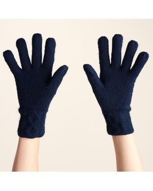 TOG24 Georgia Supersoft Cable Knit Gloves - Blue