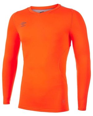 Umbro Elite V Neck Base Layer Top (Shocking) - Orange