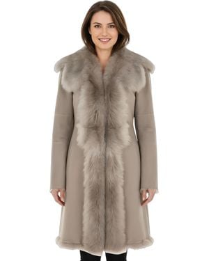 Infinity Leather Toscana Sheep Suede Trench Coat- Celeste Sheepskin - Brown