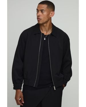 BoohooMAN Tailored Co-Ord Regular Fit Trucker Jacket - Black