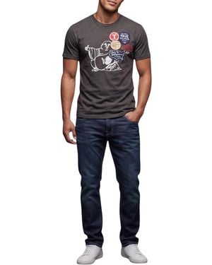 TRUE RELIGION T Shirts Short Sleeve World Tour Summer Crew Neck Tee - Blue