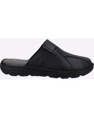 Hush Puppies Carson Mule Leather Sandal - Black