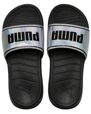 PUMA Popcat 20 Iridescent Sliders - Black
