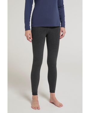 Mountain Warehouse Fluffy Fleece Lined Leggings Winter Warm Comfy Bottoms - Blue
