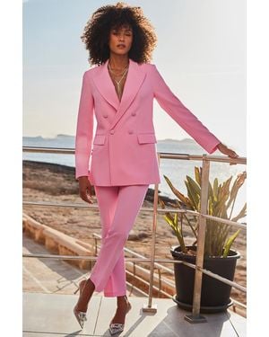 Sosandar Double Breasted Blazer - Pink