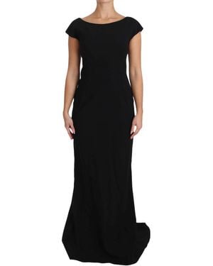 Dolce & Gabbana Stretch Fit Flare Gown Maxi Material_Acetate - Black