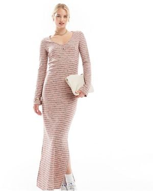 Vero Moda Supersoft Ribbed Maxi Dress - Pink