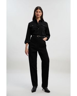 Karen Millen Denim Boiler Jumpsuit - Black