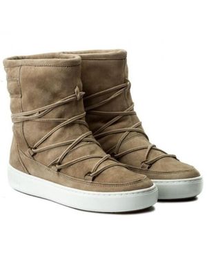 Moon Boot Pulse Mid Light Snowboot Leather in Grey Lyst UK