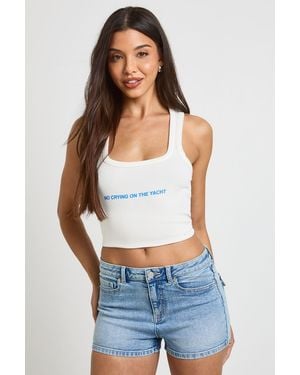 Boohoo Y2K Pocket Denim Mini Booty Short - Blue